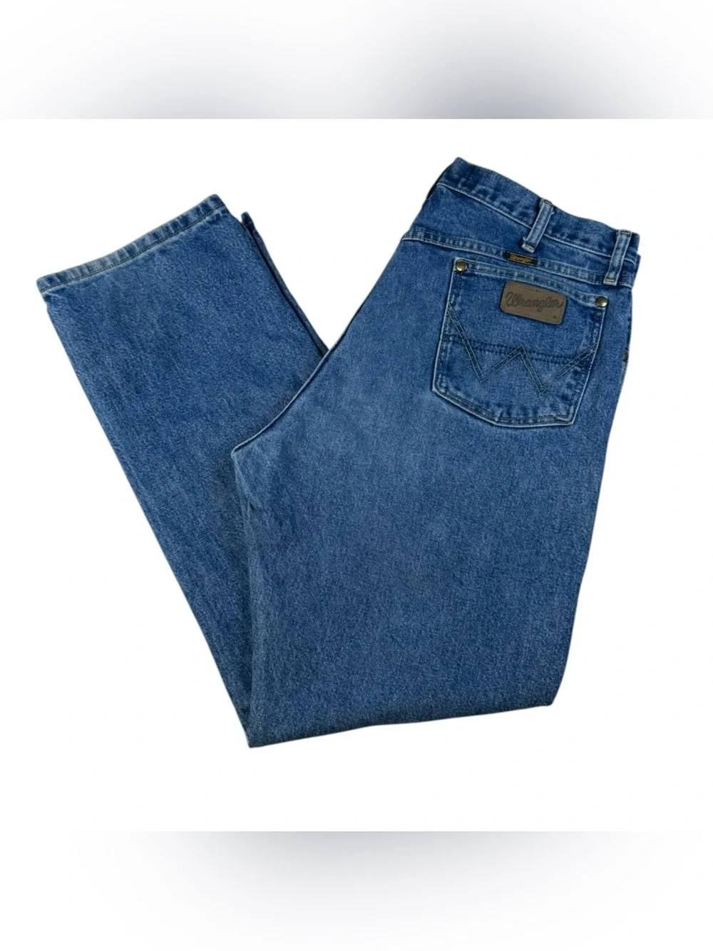 Wrangler George Strait Jeans Mens 38x32 Blue Denim Straight Leg Cowboy Western